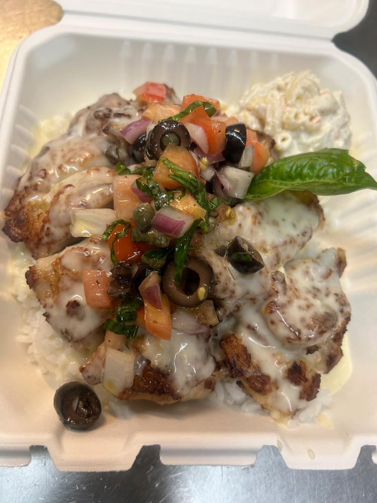 Chicken Provençal with a Garlic Cream Sauce