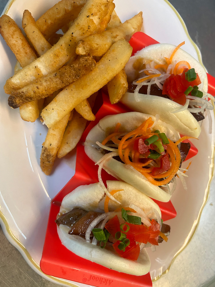 Shoyu Okinawan pork belly ,Steamed Bao buns