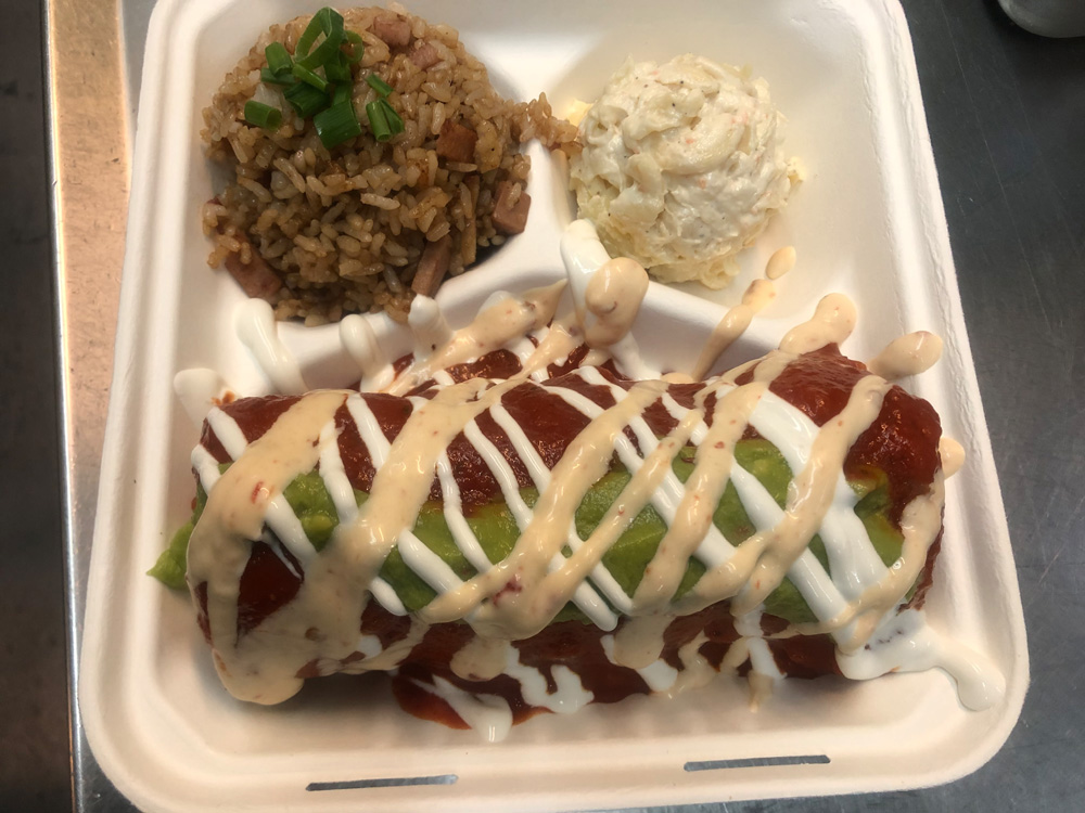 Chimichanga with fried rice